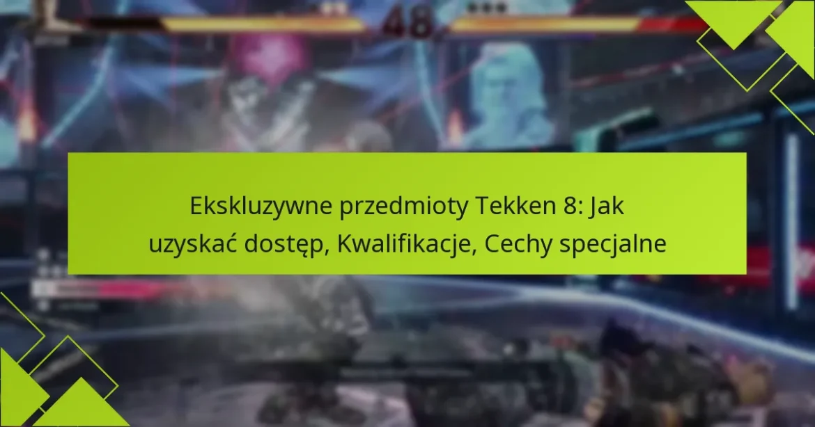 Ekskluzywne przedmioty Tekken 8: Jak uzyskać dostęp, Kwalifikacje, Cechy specjalne